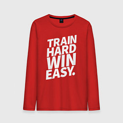 Лонгслив хлопковый мужской Train hard win easy, цвет: красный