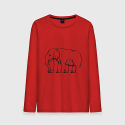 Лонгслив хлопковый мужской Сколько ног у слона, цвет: красный