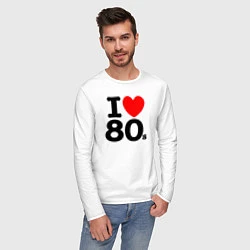 Лонгслив хлопковый мужской I Love 80s, цвет: белый — фото 2