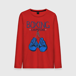 Лонгслив хлопковый мужской Boxing champions цвета красный — фото 1