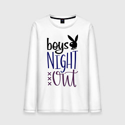 Лонгслив хлопковый мужской Boys night out, цвет: белый