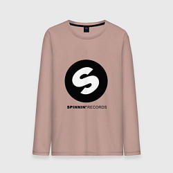 Лонгслив хлопковый мужской Spinnin records, цвет: пыльно-розовый