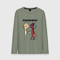 Лонгслив хлопковый мужской Radiohead Peoples, цвет: авокадо