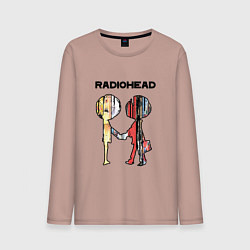 Лонгслив хлопковый мужской Radiohead Peoples, цвет: пыльно-розовый