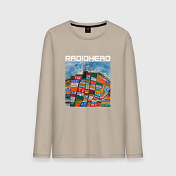 Лонгслив хлопковый мужской Radiohead, цвет: миндальный