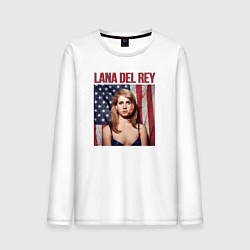Лонгслив хлопковый мужской Lana Del Rey: USA, цвет: белый