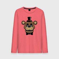 Лонгслив хлопковый мужской Freddy FNAF, цвет: коралловый