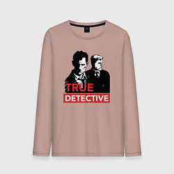 Лонгслив хлопковый мужской True Detective, цвет: пыльно-розовый