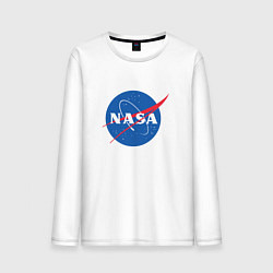 Лонгслив хлопковый мужской NASA: Logo, цвет: белый