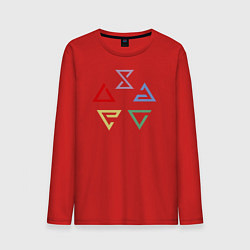 Лонгслив хлопковый мужской Witcher 3 знаки, цвет: красный