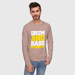 Лонгслив хлопковый мужской DRUM AND BASS MASSIVE, цвет: пыльно-розовый — фото 2