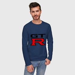 Лонгслив хлопковый мужской Gtr, цвет: тёмно-синий — фото 2