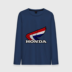 Лонгслив хлопковый мужской Honda цвета тёмно-синий — фото 1