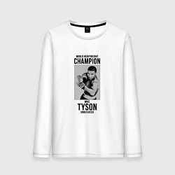 Лонгслив хлопковый мужской Mike Tyson Undefeated, цвет: белый
