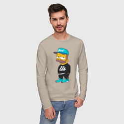 Лонгслив хлопковый мужской Bart Just Us, цвет: миндальный — фото 2