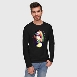 Лонгслив хлопковый мужской Taylor Swift Art, цвет: черный — фото 2