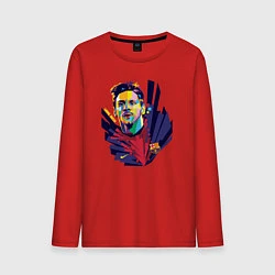 Лонгслив хлопковый мужской Messi Art, цвет: красный