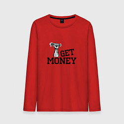 Лонгслив хлопковый мужской I Get Money, цвет: красный