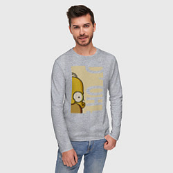 Лонгслив хлопковый мужской Homer Doh!, цвет: меланж — фото 2
