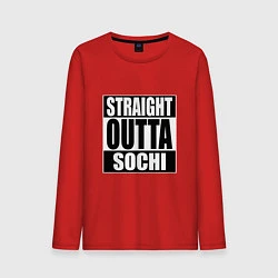 Лонгслив хлопковый мужской Straight Outta Sochi, цвет: красный