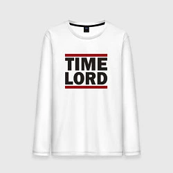 Лонгслив хлопковый мужской Time Lord, цвет: белый