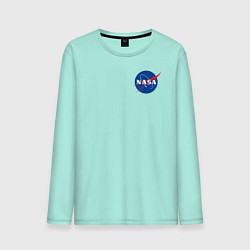 Лонгслив хлопковый мужской NASA цвета мятный — фото 1
