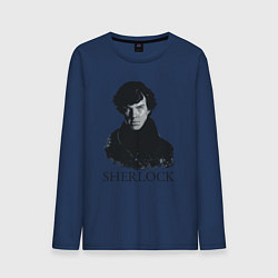 Лонгслив хлопковый мужской Sherlock Art, цвет: тёмно-синий
