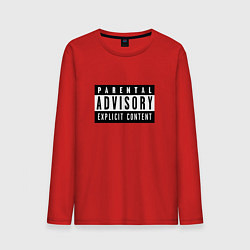 Лонгслив хлопковый мужской Parental Advisory, цвет: красный
