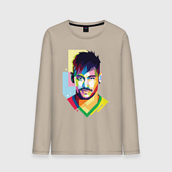 Лонгслив хлопковый мужской Neymar: fun-art, цвет: миндальный