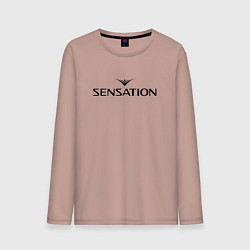 Лонгслив хлопковый мужской Sensation, цвет: пыльно-розовый