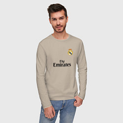 Лонгслив хлопковый мужской Real Madrid: Fly Emirates, цвет: миндальный — фото 2