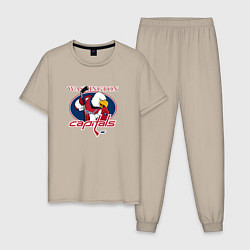 Пижама хлопковая мужская Washington Capitals Hockey, цвет: миндальный