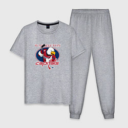 Пижама хлопковая мужская Washington Capitals Hockey, цвет: меланж