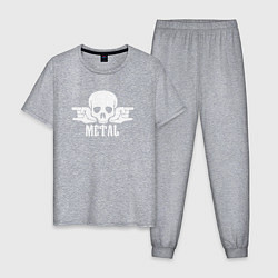 Пижама хлопковая мужская Real Metal, цвет: меланж