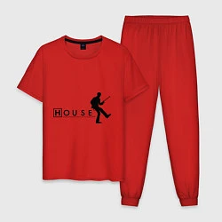 Пижама хлопковая мужская House MD, цвет: красный