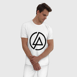 Пижама хлопковая мужская Linkin Park: Sybmol, цвет: белый — фото 2