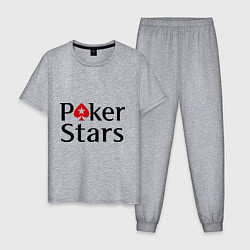 Пижама хлопковая мужская Poker Stars, цвет: меланж