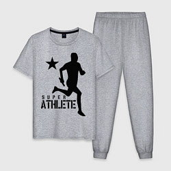 Пижама хлопковая мужская Лёгкая атлетика, цвет: меланж