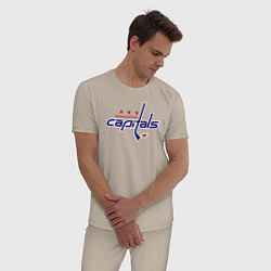 Пижама хлопковая мужская Washington Capitals, цвет: миндальный — фото 2