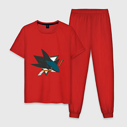 Пижама хлопковая мужская San Jose Sharks, цвет: красный