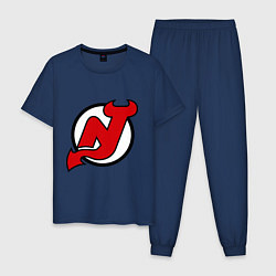 Пижама хлопковая мужская New Jersey Devils, цвет: тёмно-синий