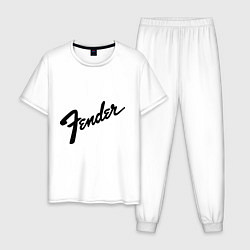 Пижама хлопковая мужская Fender, цвет: белый