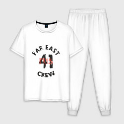 Пижама хлопковая мужская Far East 41 Crew, цвет: белый