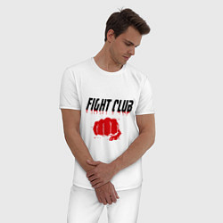 Пижама хлопковая мужская Fight Club, цвет: белый — фото 2