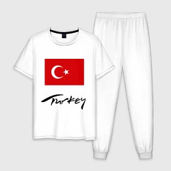 Пижама хлопковая мужская Turkey, цвет: белый