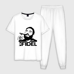 Пижама хлопковая мужская FIdel, цвет: белый