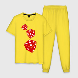 Пижама хлопковая мужская Игральные кости, цвет: желтый