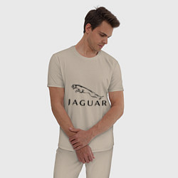 Пижама хлопковая мужская Jaguar, цвет: миндальный — фото 2