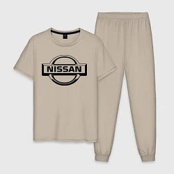 Пижама хлопковая мужская Nissan club, цвет: миндальный