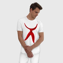 Пижама хлопковая мужская Галстук Пионера, цвет: белый — фото 2